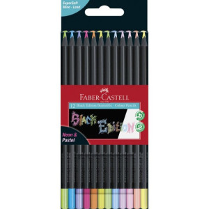Drvene bojice Black edition Faber-Castell pastel i neon boje 1/12