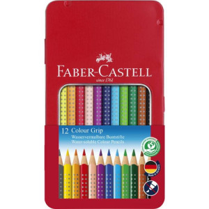Drvene bojice Grip Faber-Castell 1/12 metalno pakovanje