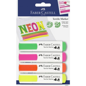 Markeri za tekstil Faber-Castell neon 1/4