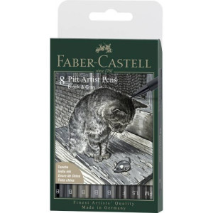 Pitt art pen Faber-Castell grey and black 1/8