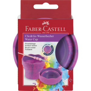 Čaša Clic&Go Faber-Castell pink marble