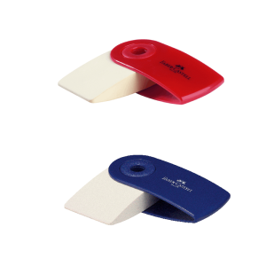 Gumica Sleeve Faber-Castell mini crveno-plava