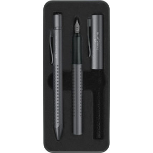 Hemijska olovka i naliv pero Grip edition Faber-Castell Anthracite M