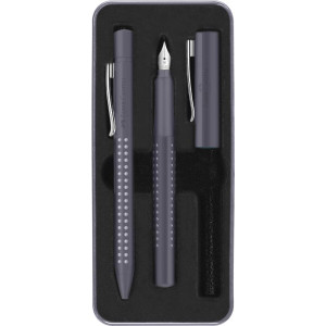 Hemijska olovka i naliv pero Grip edition Faber-Castell Dapple grey M
