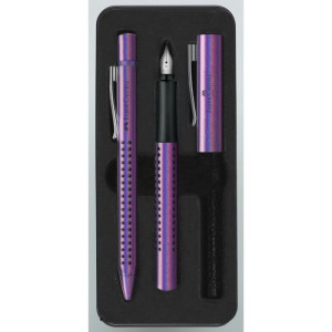 Hemijska olovka i naliv pero Faber-Castell Grip edition Violet M