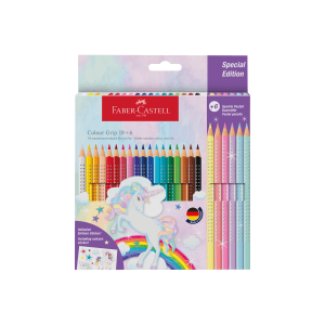 Drvene bojice Grip Unicorn + 6 Sparkle pastel Faber-Castell 1/18