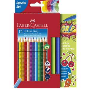 Drvene bojice Grip 1/12 Faber-Castell i dva Grip col. markera