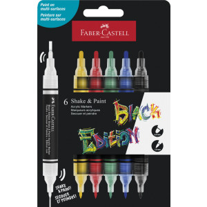 Flomasteri Shake&Paint Faber-Castell Classic 1/6