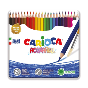 Drvene bojice aquarel Carioca metalno pakovanje 1/24