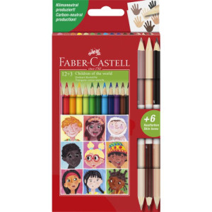 Drvene bojice Triangular i 3 Bicolor with 6 skin tones Faber-Castell 1/12