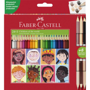 Drvene bojice Triangular i 3 Bicolor with 6 skin tones Faber-Castell 1/24