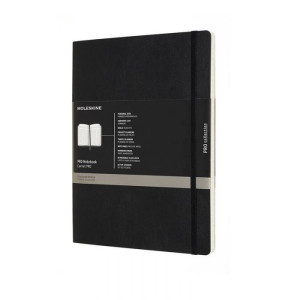 Rokovnik Moleskine Pro black mek povez XL