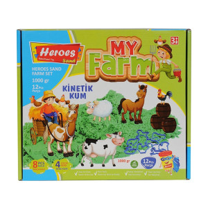 Set kinetički pesak i kalupi Heroes My Farm 1000 gr