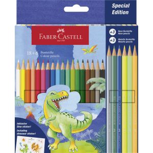 Drvene bojice Classic Dinosaurus Faber-Castell 1/18 + 6