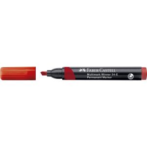 Marker permanentni Faber-Castell crveni kosi vrh