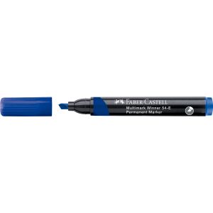Marker permanentni Faber-Castell plavi kosi vrh