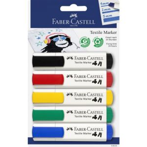 Markeri za tekstil basic colors Faber-Castell 1/5