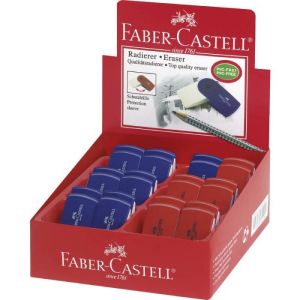 Gumica Sleeve Faber-Castell mini crveno-plava