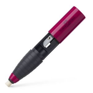 Rezač i gumica olovka Faber-Castell crvena-plava