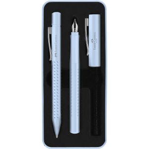 Hemijska olovka i naliv pero Grip u setu Faber-Castell sky blue
