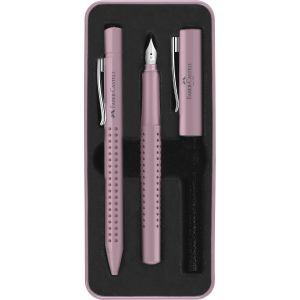 Hemijska olovka i naliv pero Grip u setu Faber-Castell rose shadow