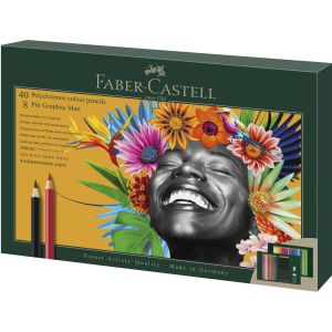 Drvene bojice Polychromos i Pitt graphit matt u setu Faber-Castell 1/50