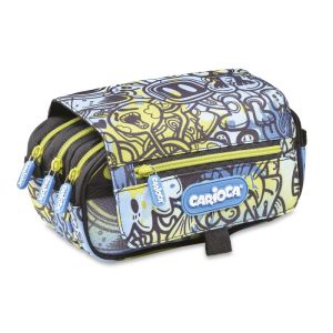 Pernica Carioca Pouch Comics sa 3 zipa plavo/žuta