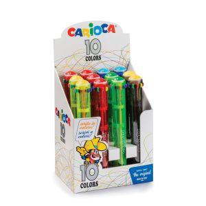 Hemijska olovka Carioca multicolor 10 boja fluo