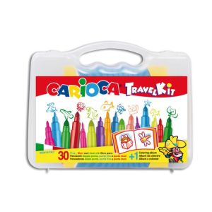 Flomasteri u setu Travel kit Carioca koferče