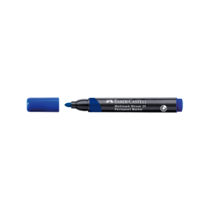 Marker permanentni Faber-Castell plavi obli vrh