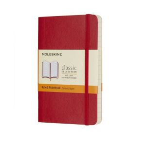 Rokovnik Moleskine Scarlet red mek povez linije PKT