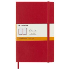 Rokovnik Moleksine Scarlet red  mek povez linije LG